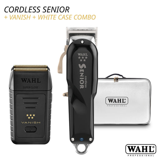 Wahl Cordless Senior + Vanish Shaver + White Case Combo - April Promo!