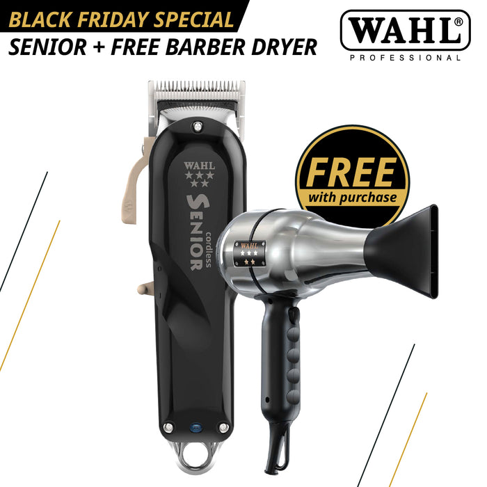 Wahl Cordless Senior Clipper + Free Barber Dryer - Black Friday Sale!