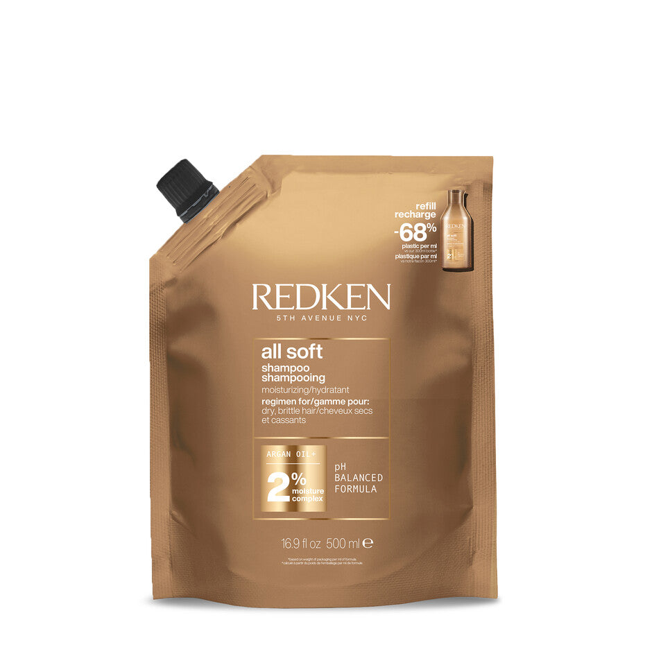 Redken All Soft Shampoo 500ml Refill Pouch