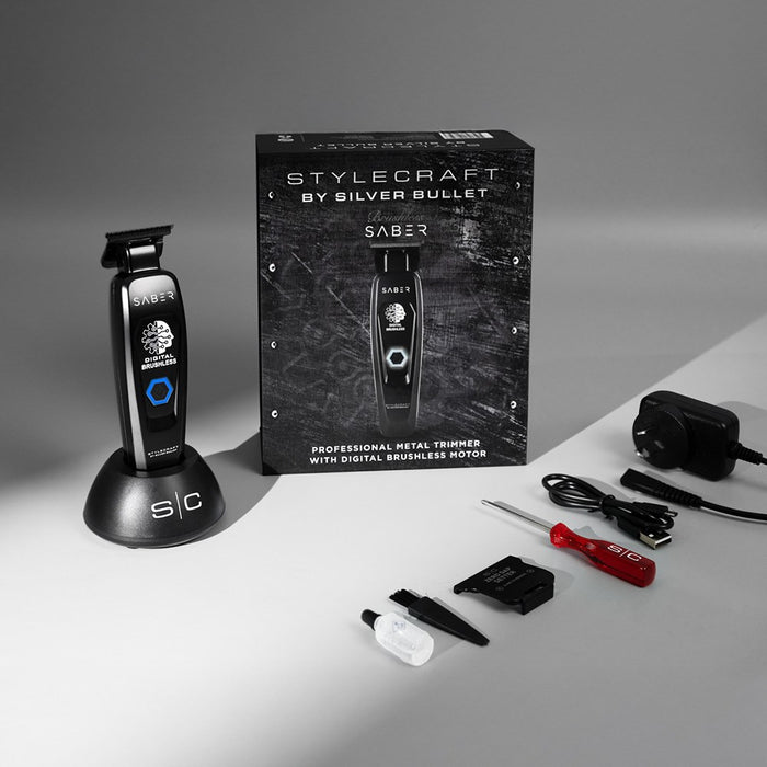 StyleCraft by Silver Bullet Saber Digital Brushless Hair Trimmer - Black