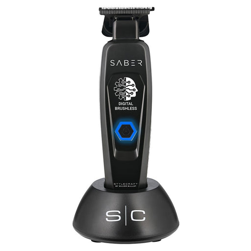 StyleCraft by Silver Bullet Saber Digital Brushless Hair Trimmer - Black