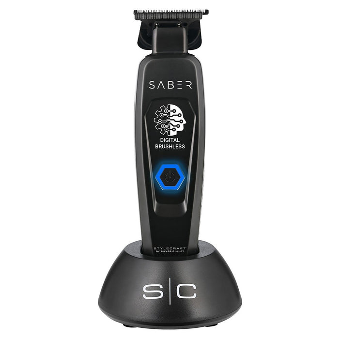 StyleCraft by Silver Bullet Saber Digital Brushless Hair Trimmer - Black