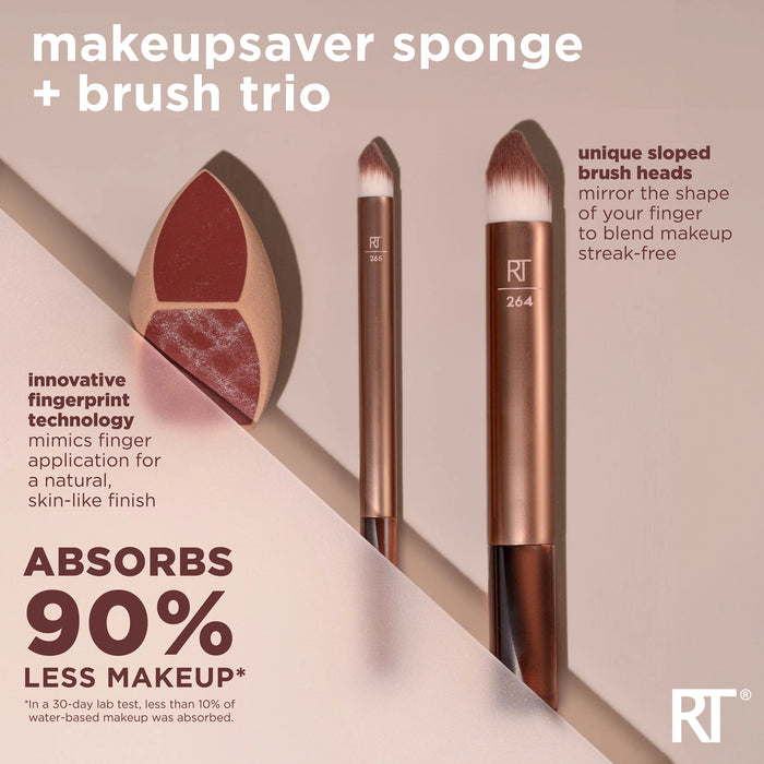 Real Techniques Makeupsaver Sponge + Brush Trio