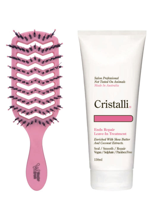 Cristalli Ends Repair Leave-In Treatment with Bonus Wonder Detangle Brush