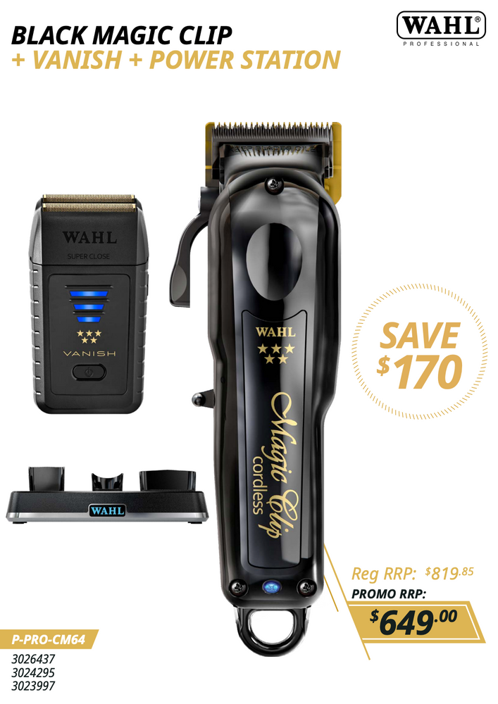 Wahl Black Magic Clip + Vanish + Power Station - EOFY Promo!