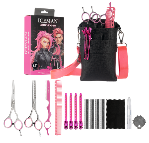 Iceman Star Slayer 5.5” Hairdressing Scissors Set Pink