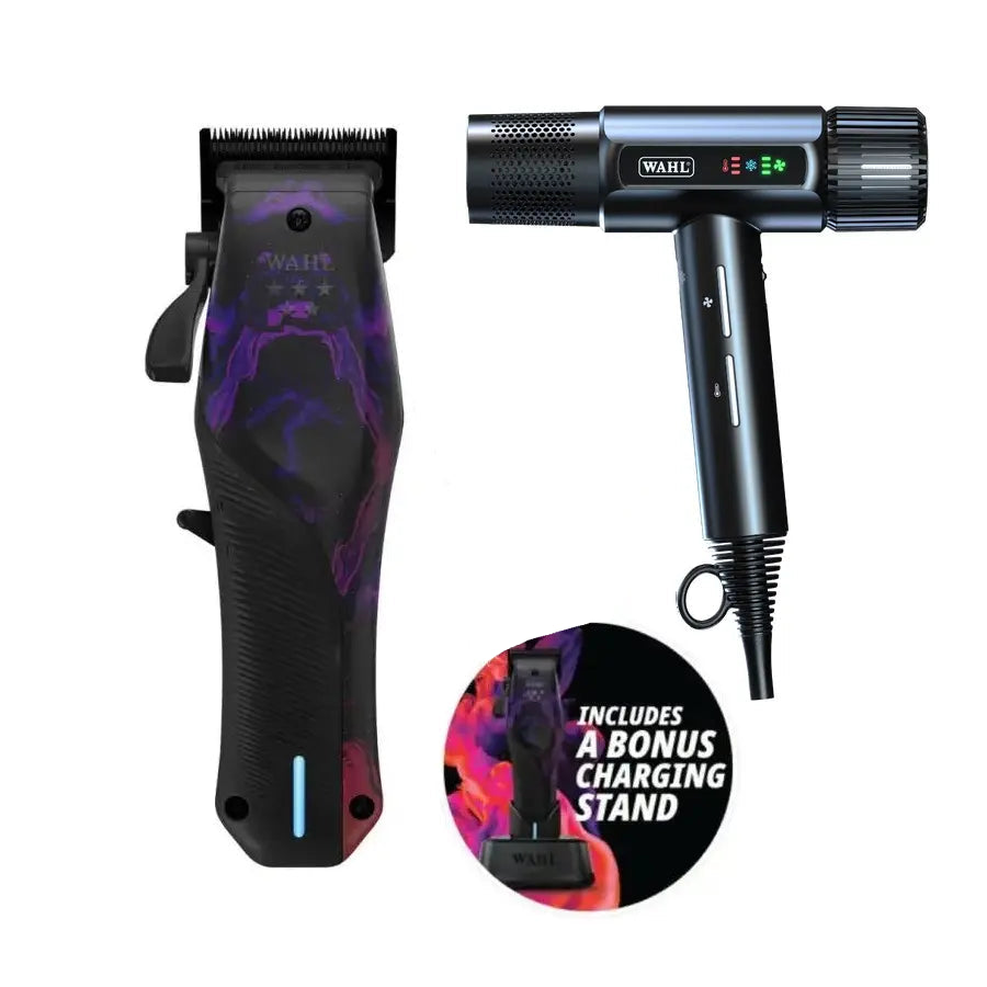 Wahl Professional 5 Star Vapor Cordless Clipper & Black Vanquish Dryer Combo - January Promo!