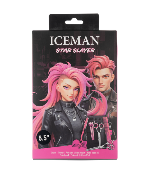 Iceman Star Slayer 5.5” Hairdressing Scissors Set Pink