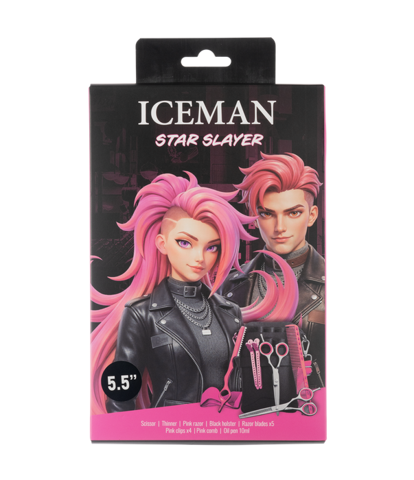 Iceman Star Slayer 5.5” Hairdressing Scissors Set Pink