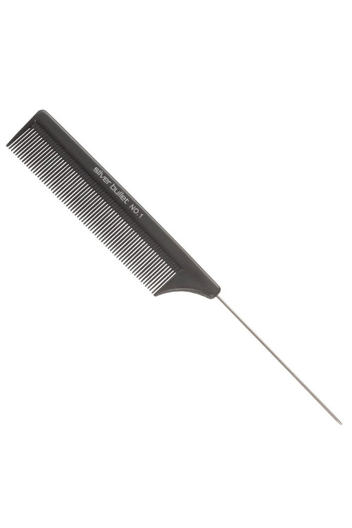 Silver Bullet Professional Carbon Metal Tail Hair Comb
