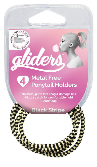 Gliders Premium Metal Free Ponytail Holders 4pk