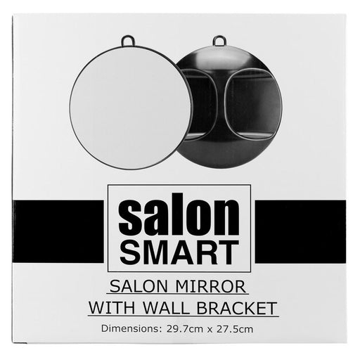 Salon Smart Black Round Mirror with Wall Bracket & Handle