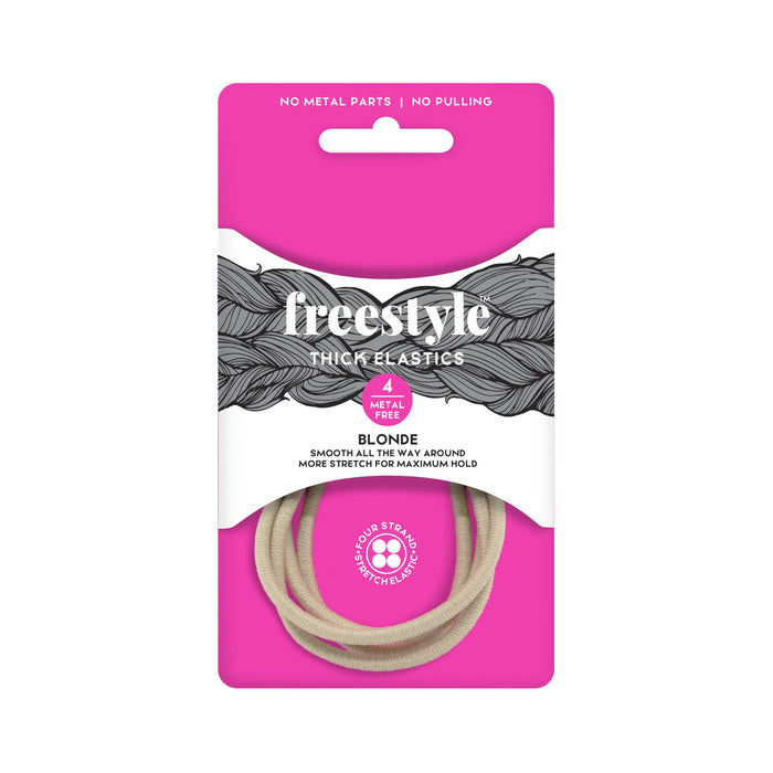 Freestyle Thick Elastics Metal Free 4pk