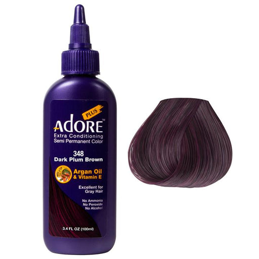 Adore Plus Semi Permanent Hair Color Dark Plum Brown