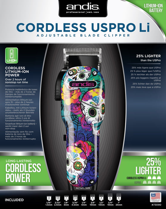 Andis Cordless USPro Li - Sugar Skull Design