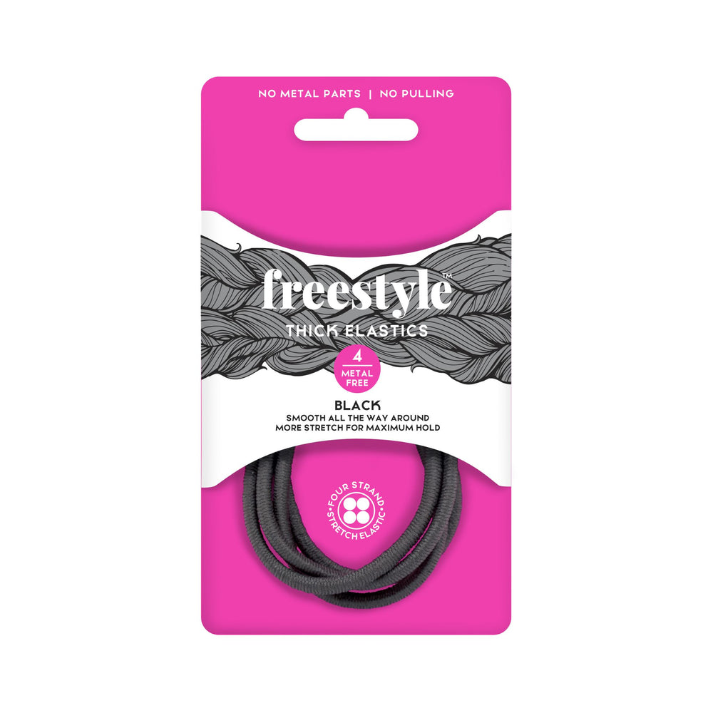 Freestyle Thick Elastics Metal Free 4pk